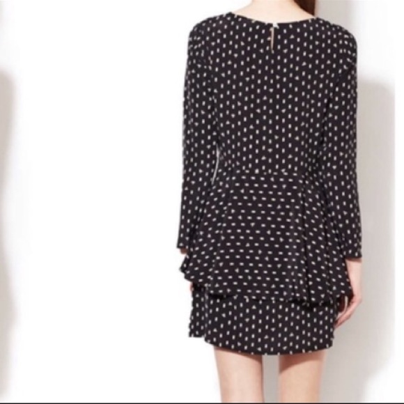 Steven Alan Julieta Peplum Silk Dress Polka Dot Navy Sz S - Picture 2 of 7